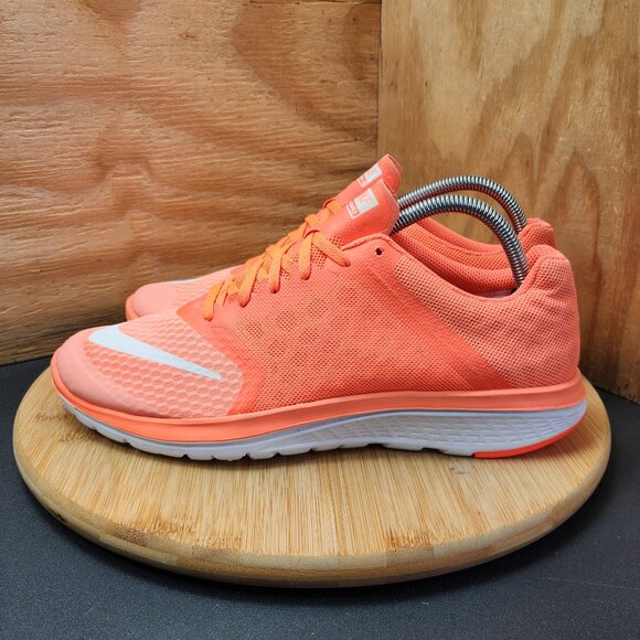 Nike Womens FS Lite 3 Neon Orange Running Shoes Sneakers Size 10 - Picture 4 of 9
